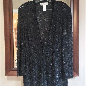 VINTAGE NITELINE DELLA ROUGE BEADED SEQUIN EVENING JACKET